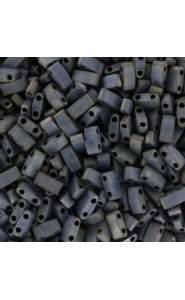 Miyuki half tila 5x2.4mm beads - Matted metallic silver grey HTL-2002